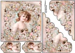 Roses Butterflies Vintage Girl