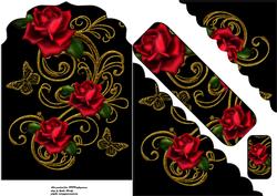 Black and Gold Red Rose