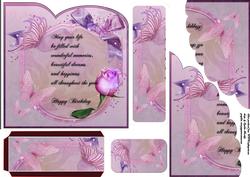 Pink Butterflies Bookmark Card