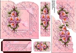 Shaped Card Pink Roses