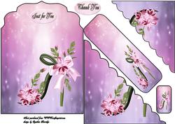 Pink Flower Shoe Card