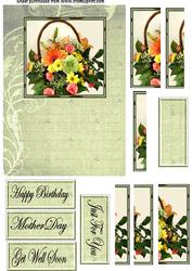 Flower Basket Stacker Card