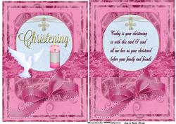 Girl Christening Card and Insert