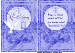 Baby Boy Christening Card and Insert