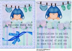 Welcome Baby Boy Card Insert