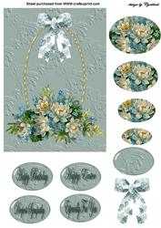 Embossed Flowers Basket