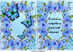 Blue Flowers Card Isert