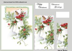 Christmas Girl with Holly