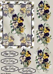 Purple and Yellow Pansies