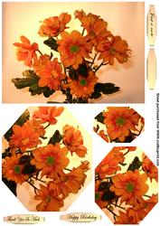 Orange Flowers Quick Card