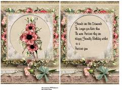 Pink Flowers Card and Insert
