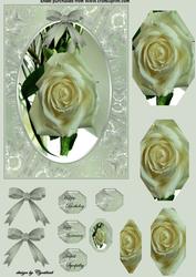 Oval Silver Mint Rose Framed