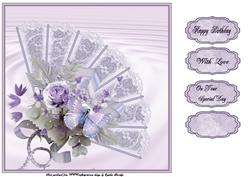 Lavender Lace Fan