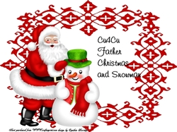 father Christmas and snowman
