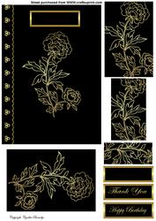 Gold and Black Rose Quick Card