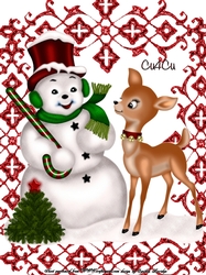 snowman and reindeer cu4cu