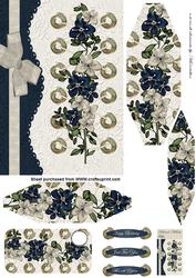 Ivory and Blue Lace Up Quick Card