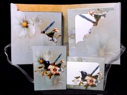 blue flowers notelet folder