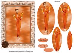 Fashion Lady Orange and Lace