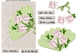 Roses and Fan Quick Card