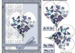 Blue Flowers with Ribbon and Bow