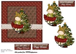 Christmas Card Girl and Tree