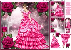 roses victorian lady mini kit