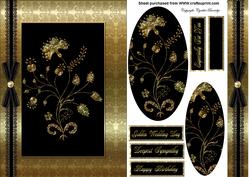 Gold Frame with Gold Flowers