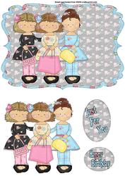 Bracket Frame Girls Shopping