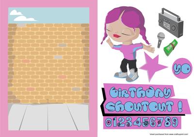Graffiti Girl Card