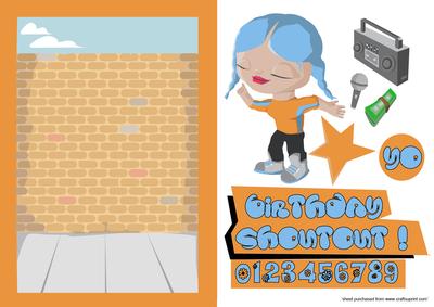 Graffiti Girl Card