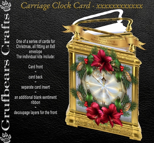 Carriage Clock Card - Amaryllis