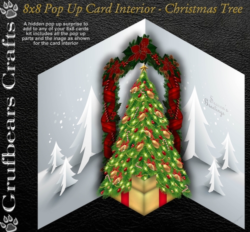8x8 Pop Up card interior - Christmas Tree
