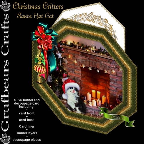 Christmas Critters - Santa Hat Cat