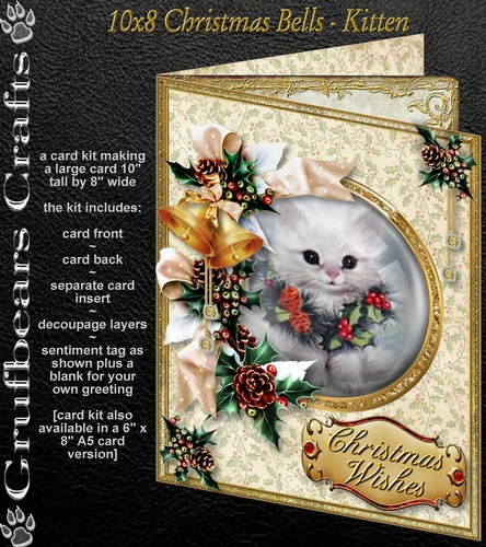10x8 Christmas Bells - Kitten