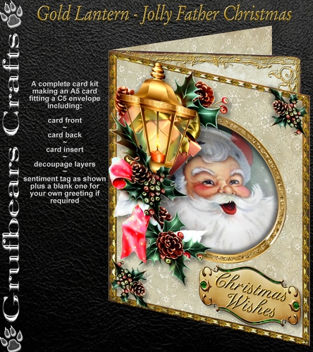 Gold Lantern - Jolly Father Christmas