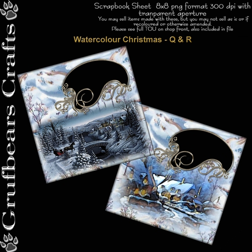 Quick Pages/Card Fronts Watercolour View - Q & R