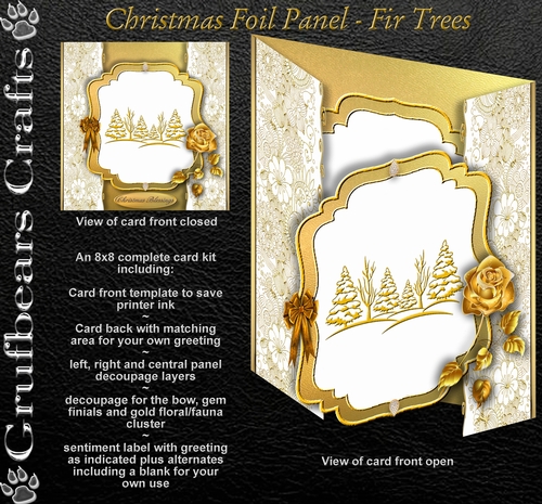 Christmas Foil Panel - Fir Trees