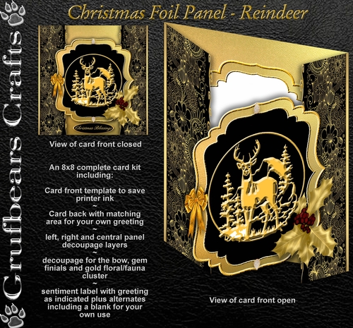 Christmas Foil Panel - Reindeer