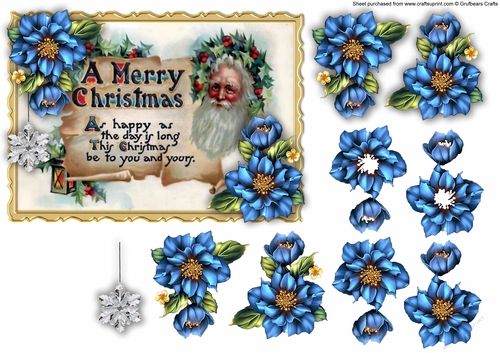 Quick Card Santa - Blue Helibore