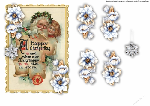 Quick Card Santa - Christmas Roses