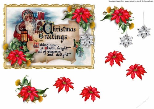 Quick Card Santa - Poinsettia