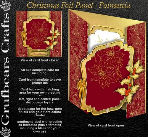 Christmas Foil Panel - Poinsettia