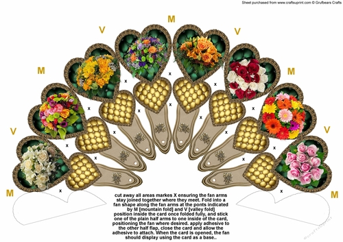 Bunches of Flowers Fan Insert
