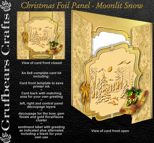 Christmas Foil Panel - Moonlit Snow