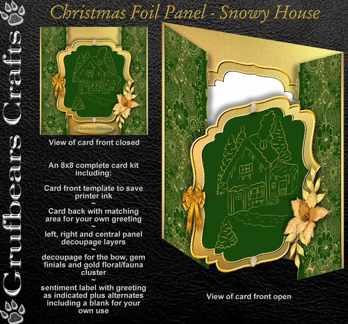 Christmas Foil Panel - Snowy House