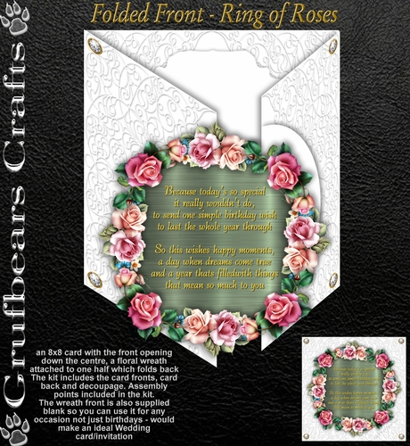 Folded Front Card - Ring of roses