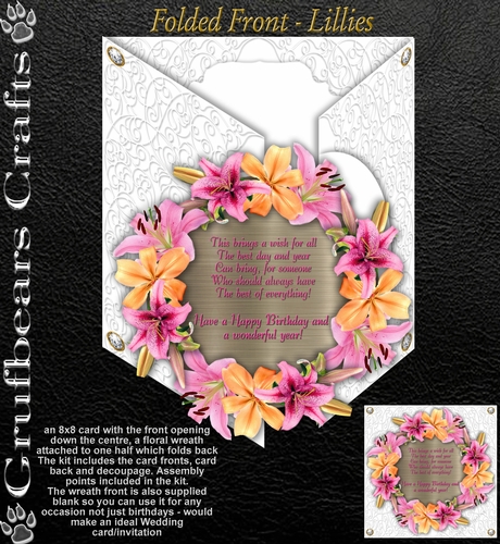 Folded Front Card -  Lillies