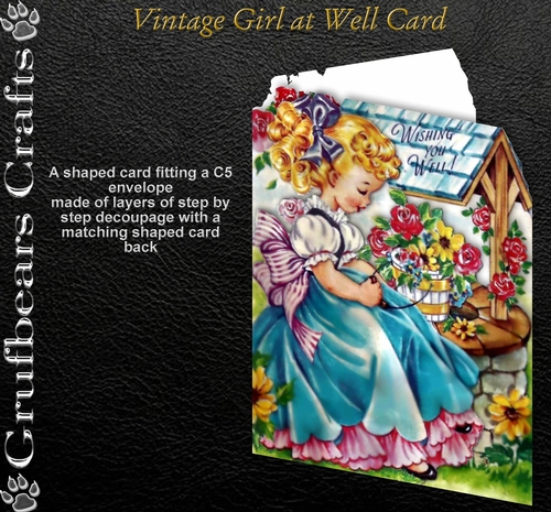 Vintage Girl at Well Card