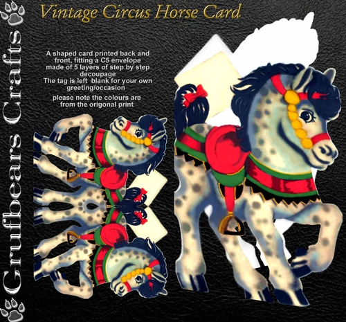 Vintage Circus Horse Card